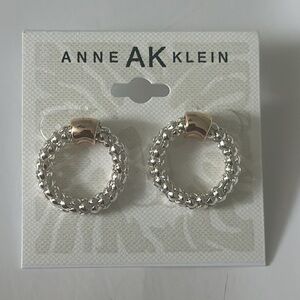 Anne Klein Gold and Silver Crystal Stud Earrings